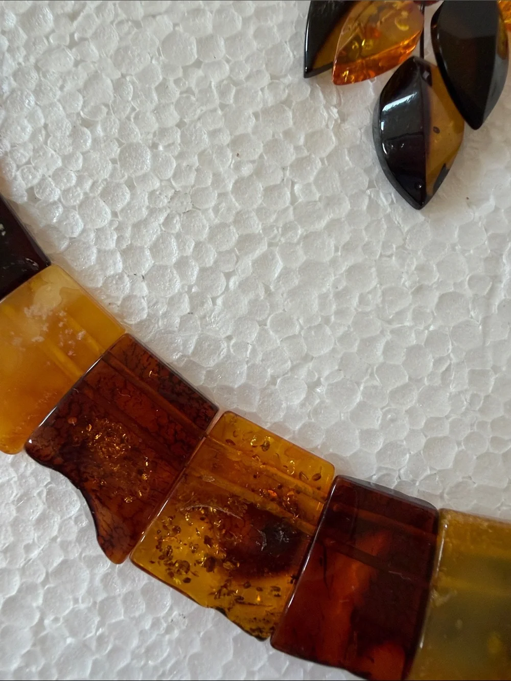 Amber Multi-Tone Leaf Necklace & Earrings Set from Latvia
